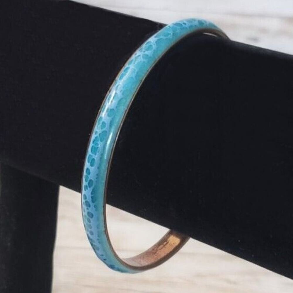 Vintage Bracelet / Bangle - Patterned Unusual Light Blue
